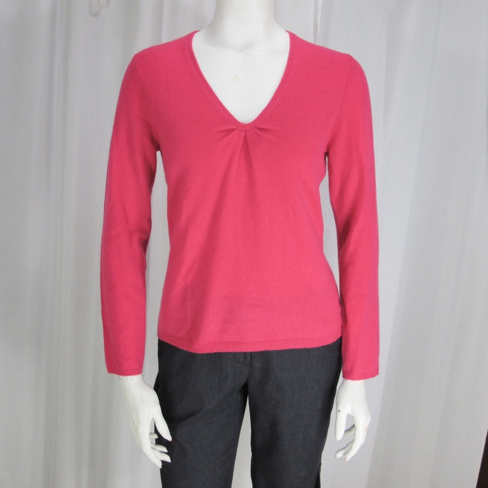 Talbots Bright Pink 100% Cashmere Pullover Sweater
